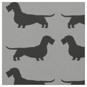 Drahthaar Dackel Hund Silhouetten Muster Stoff (Nahaufnahme)