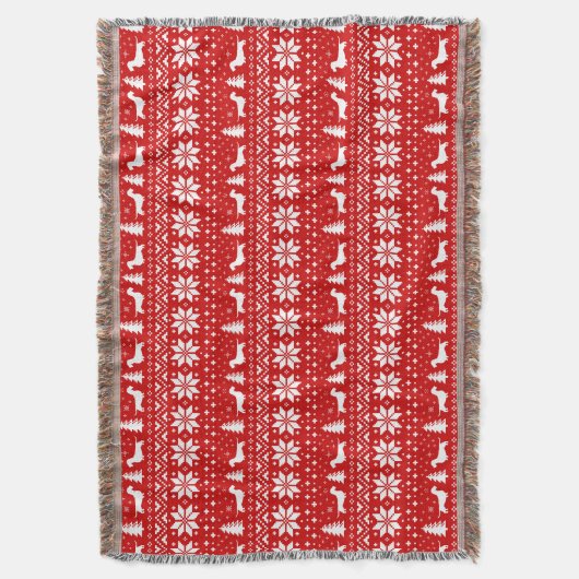 Drahthaar Dackel Hunde Fun Weihnachtsmuster Decke (Vorderseite Vertikal)