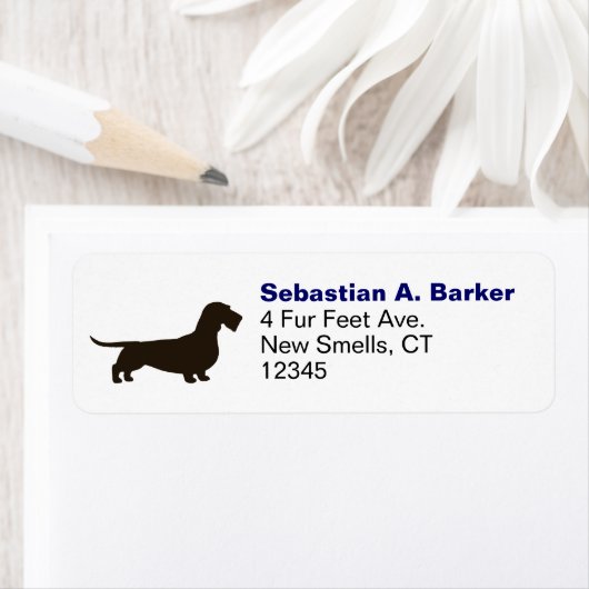 Drahthaar Dackel Hunde Silhouette Rücksendeadresse (Insitu)