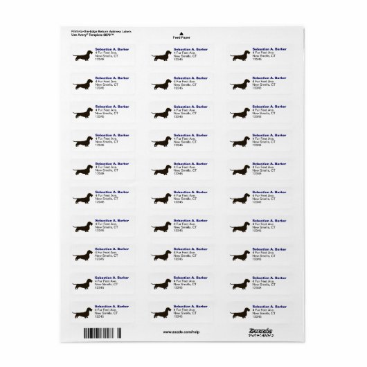 Drahthaar Dackel Hunde Silhouette Rücksendeadresse (Vorne)