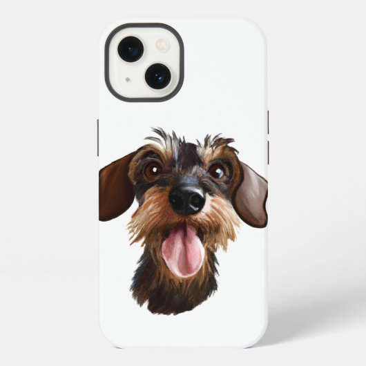 Drahthaar Dackel iPhone Hülle (Rückseite)