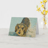 Drahthaar-Dackel Karte (Gelbe Blume)