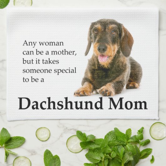 Drahthaar-Dackel-Mama-Küchen-Tuch Geschirrtuch (Gefaltet)