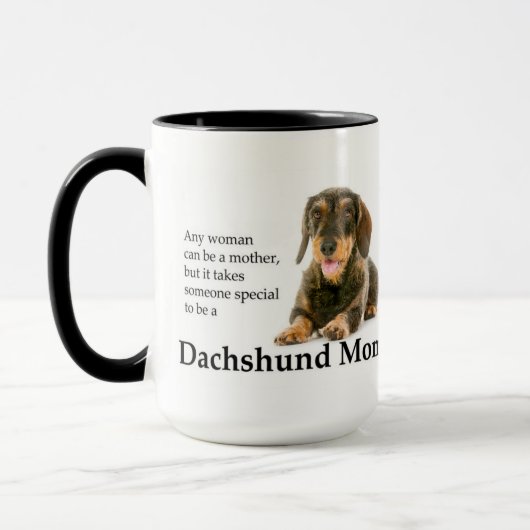 Drahthaar-Dackel-Mama-Tasse Tasse (Links)
