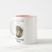 Drahthaar-Dackel-Mama-Tasse Zweifarbige Tasse (Vorderseite Links)