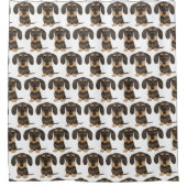 Drahthaar Dackel | Niedlich Teckel Dog Gemustert Duschvorhang (Vorderseite)