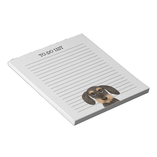 Drahthaar Dackel Niedlich Teckel Dog Lover Lined Notizblock (angewinkelt)