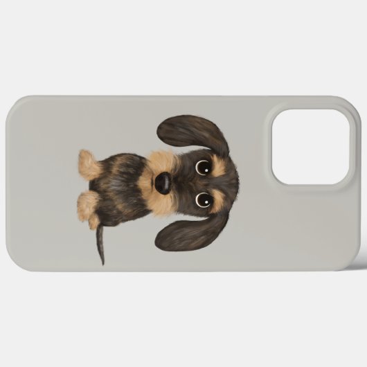 Drahthaar Dackel | Niedlicher Cartoon Dog Teckel Case-Mate iPhone Hülle (Rückseite (Horizontal))