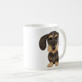Drahthaar Dackel | Niedlicher Cartoon Dog Teckel Kaffeetasse (VorderseiteRechts)