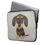 Drahthaar Dackel | Niedlicher Cartoon Dog Teckel Laptopschutzhülle (Vorderseite Links)