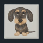 Drahthaar Dackel | Niedlicher Cartoon Dog Teckel Magnet<br><div class="desc">Am Fridge magnet for wire haired Dachshund lovers. Wirehaired wild boar and tan colored Teckel. Visit Jenn's Doodle World for even more requories requories for home and office with this funny dog and more original wiener dog designs.</div>