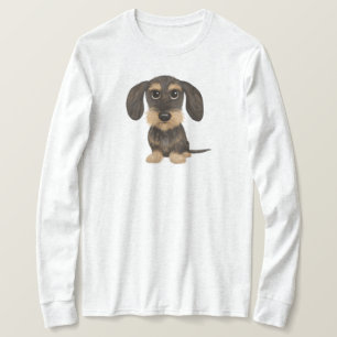 Drahthaar Dackel   Niedlicher Cartoon Dog Teckel T-Shirt