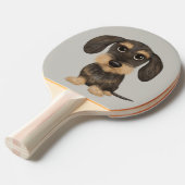 Drahthaar Dackel | Niedlicher Cartoon Dog Teckel Tischtennis Schläger (Vorderseite)
