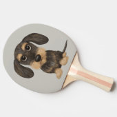 Drahthaar Dackel | Niedlicher Cartoon Dog Teckel Tischtennis Schläger (Seitenansicht)