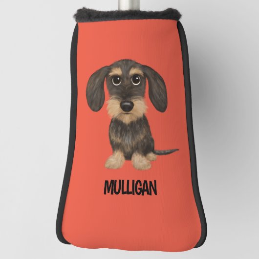 Drahthaar Dackel | Niedlicher Hund Teckel Individu Golf Headcover (Rotieren 90)