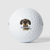 Drahthaar Dackel | Niedlicher Hund Teckel Individu Golfball (Vorderseite)