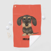Drahthaar Dackel | Niedlicher Hund Teckel Individu Golfhandtuch (Insitu)