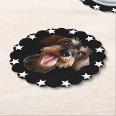 Drahthaar Dackel Paper Untersetzer (angewinkelt)