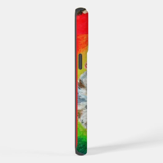 Drahthaar Dackel Pastell Portrait iPhone Hülle (Rechte Seite)