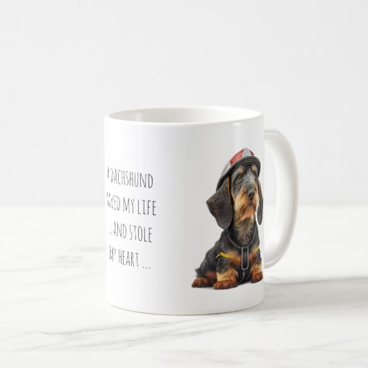 Drahthaar Dackel Rescuer Kaffeetasse (VorderseiteRechts)