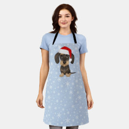 Drahthaar Dackel Santa Teckel Weihnachtshund Schürze