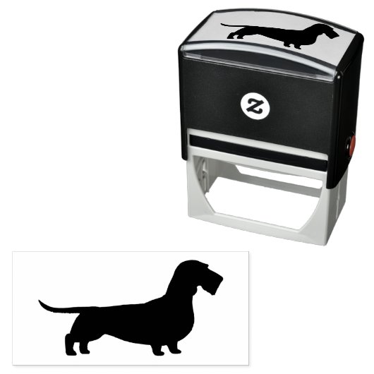 Drahthaar Dackel Silhouette | Dackel Hund Permastempel (Beispiel)