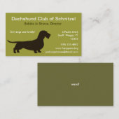 Drahthaar Dackel Silhouette | Dackel Hund Visitenkarte (Vorne/Hinten)