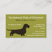 Drahthaar Dackel Silhouette | Dackel Hund Visitenkarte (Vorderseite)