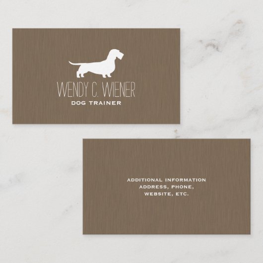 Drahthaar Dackel Silhouette | DACKEL Visitenkarte (Vorne/Hinten)