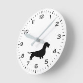 Drahthaar Dackel Silhouette Teckel Dog Runde Wanduhr (Winkel)