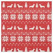 Drahthaar-Dackel-Silhouette-Weihnachtsmuster Stoff (Muster)