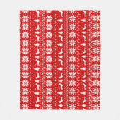 Drahthaar Dackel Silhouetten Weihnachtsmuster Fleecedecke (Vorderseite)