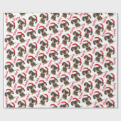 Drahthaar Dackel Weihnachts Individuelle Name Hund Geschenkpapier (Flach)