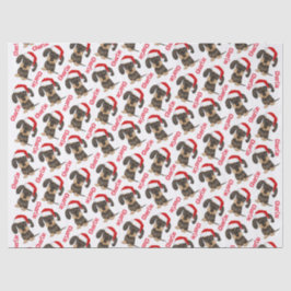Drahthaar Dackel Weihnachts Individuelle Name Hund Seidenpapier