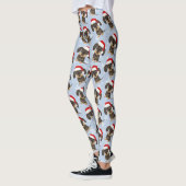 Drahthaar Dackel Weihnachtsfeiertag Leggings (Links)