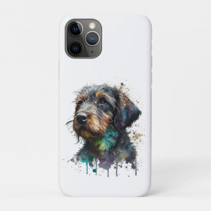 Drahthaar Dackel Welpe Wasserfarbe Kunst Case-Mate iPhone Hülle