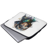 Drahthaar Dackel Welpe Wasserfarbe Kunst Laptopschutzhülle (Vorne Knopf)