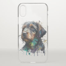 Drahthaar Dackel Welpe Wasserfarbe Kunst