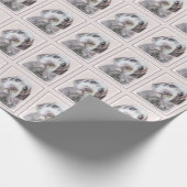 Drahthaar, das Griffon Malerei - Hundekunst zeigt Geschenkpapier (Ecke)