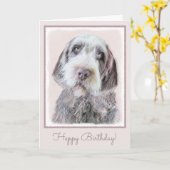 Drahthaar, das Griffon Malerei - Hundekunst zeigt Karte (Gelbe Blume)