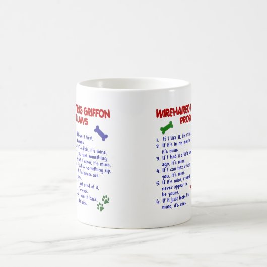 DRAHTHAAR, DAS GRIFFON PL2 ZEIGT KAFFEETASSE (Mittel)