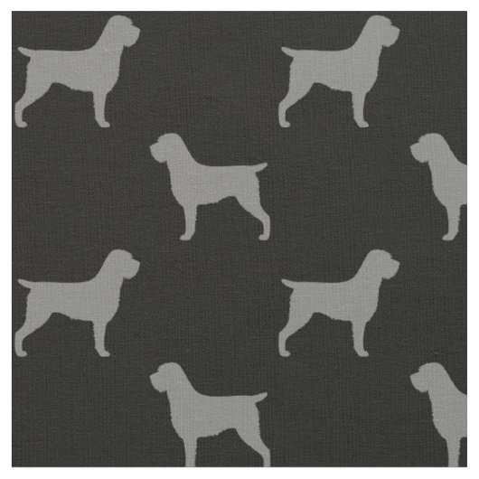 Drahthaar, das Griffon Silhouette-Muster zeigt Stoff (Nahaufnahme)