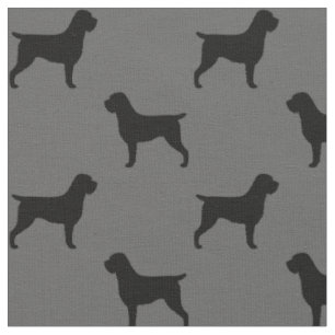 Drahthaar, das Griffon Silhouette-Muster zeigt Stoff