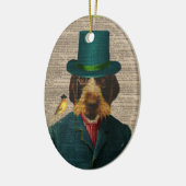 Drahthaar, das Griffon Verzierung zeigt Keramikornament (Links)