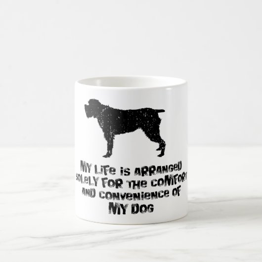 Drahthaar, das Griffon zeigt Kaffeetasse (Mittel)