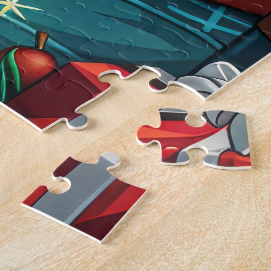 Drahthaar, der Griffon mit Weihnachtsgeschenken ze Puzzle (Seite)