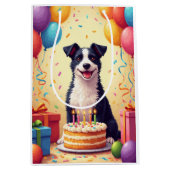 Drahthaar-Fox-Terrier-Geburtstagsfeier Mittlere Geschenktüte (Vorderseite)
