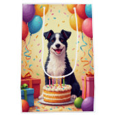 Drahthaar-Fox-Terrier-Geburtstagsfeier Mittlere Geschenktüte (Rückseite)