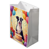 Drahthaar-Fox-Terrier-Geburtstagsfeier Mittlere Geschenktüte (Rückseite Schrägansicht)