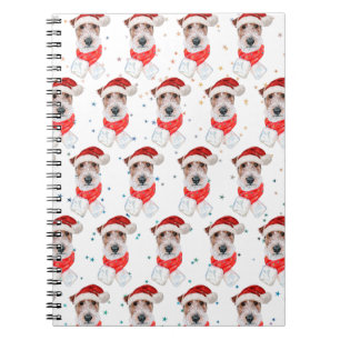 Drahthaar-Fox-Terrier-Hundezucht Weihnachtssterne Notizblock